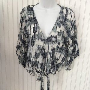 Tie Front multi print blouse by Lovestich
